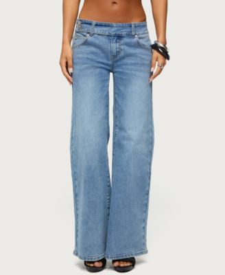 Edikted Women's Dale Low-Rise Straight-Leg Stretchy Jeans, 31" Inseam