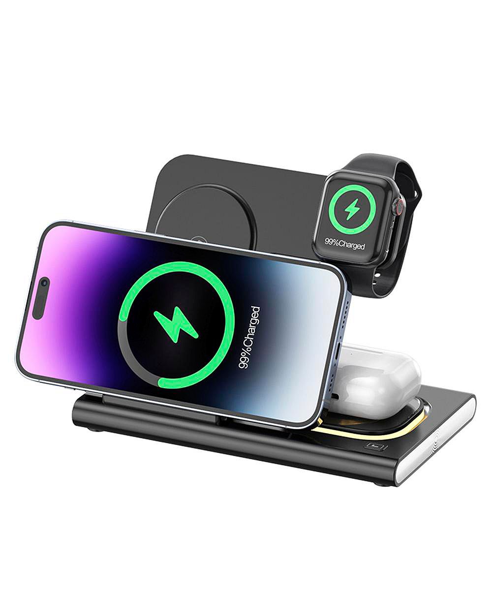 Artudatech 4-in-1 Foldable Charging Station with 15W Fast Charging and Night Light