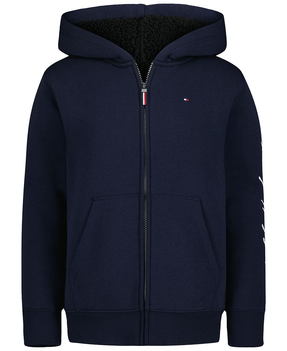 Tommy Hilfiger Boys' Signature Sherpa Lined Full Zip Hoodie