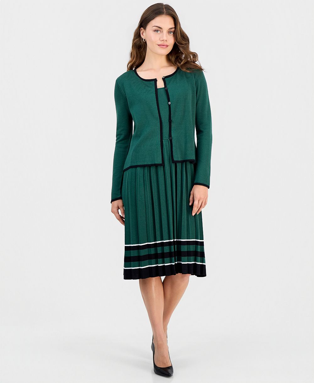 Robbie Bee Petite Pleated Midi Jacket Dress