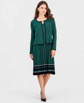 Robbie Bee Petite Pleated Midi Jacket Dress