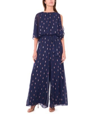 MSK женский jumpsuit из металлического шифона с широкими штанинами (Petite)