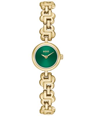 Hugo Boss женские тонкие золотые стальные часы с ионным покрытием Quartz 18.50 мм