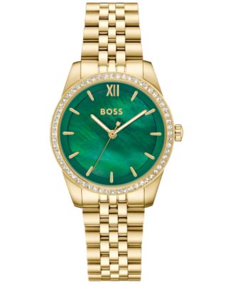 Hugo Boss Women's Graceful Quartz Ionic Plated Thin Gold Steel Watch 32mm