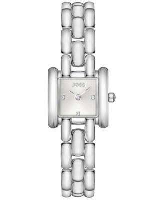 Женские часы Hugo Boss со стальным браслетом 21 мм и фиолетовым кварцевым циферблатом