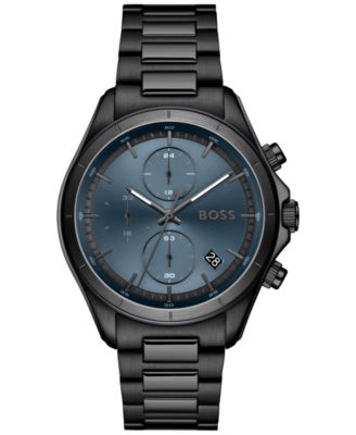 Мужские часы Hugo Boss Bossletic Quartz Chrono Ionic Plated Black Steel, 43.40mm