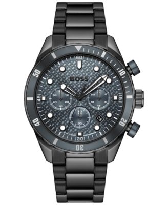 Hugo Boss мужские часы Boss Chronomatix Quartz Chrono Ionic Plated Black Steel 44 мм