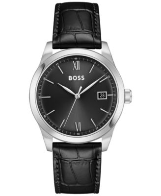 Мужские часы Hugo Boss Men's Langford Quartz Black Leather 39mm