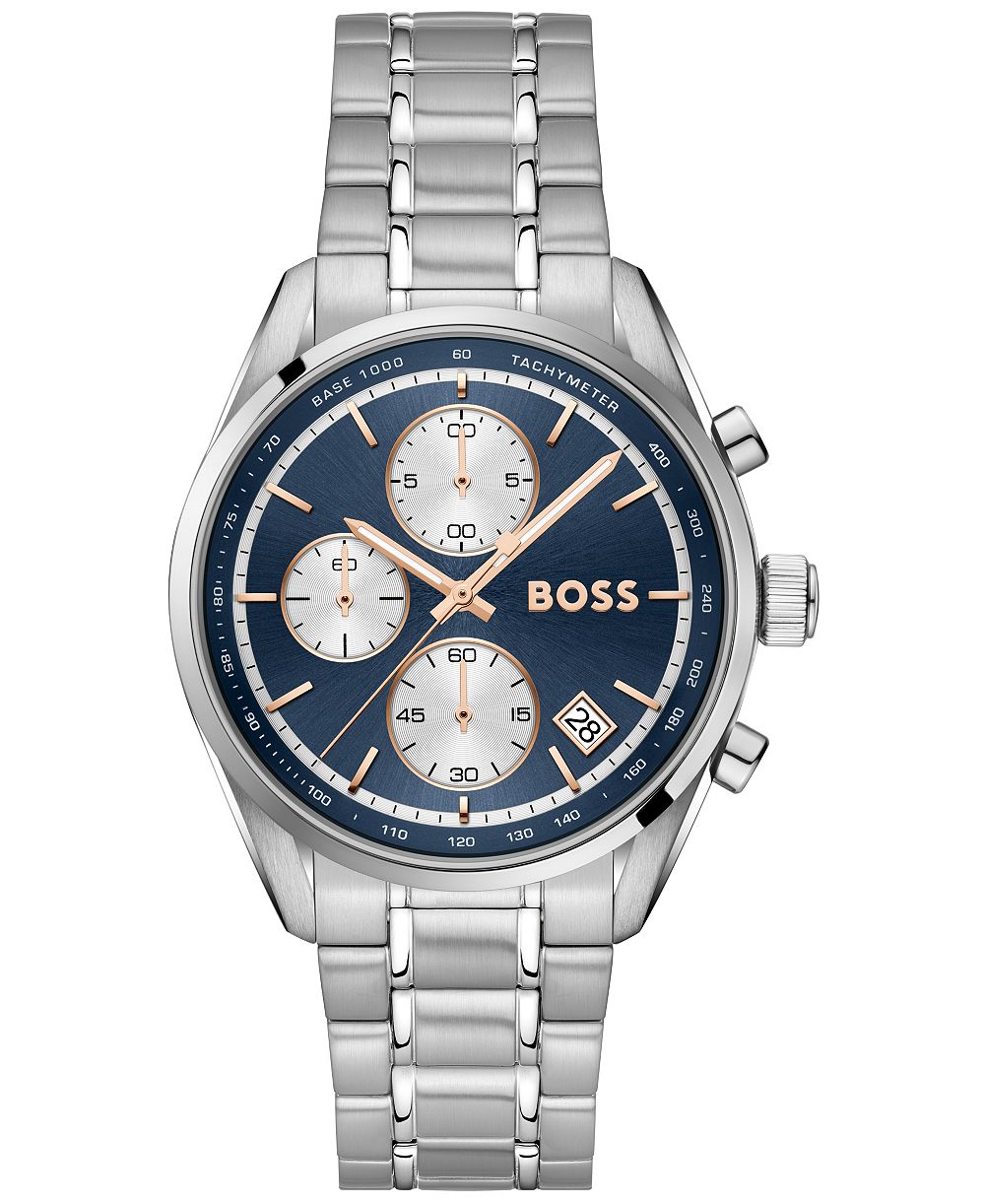 Hugo Boss Men's Grand Prix Quartz Chrono Stainless Steel Watch 38mm
