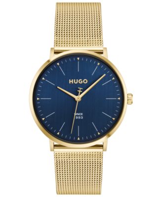 Hugo Boss мужские кварцевые часы Ionic Plated Thin Gold Steel, 40 мм
