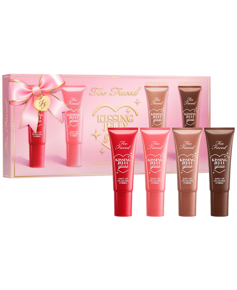 Too Faced коллекция из 4 масел-блесков для губ Kissing Jelly