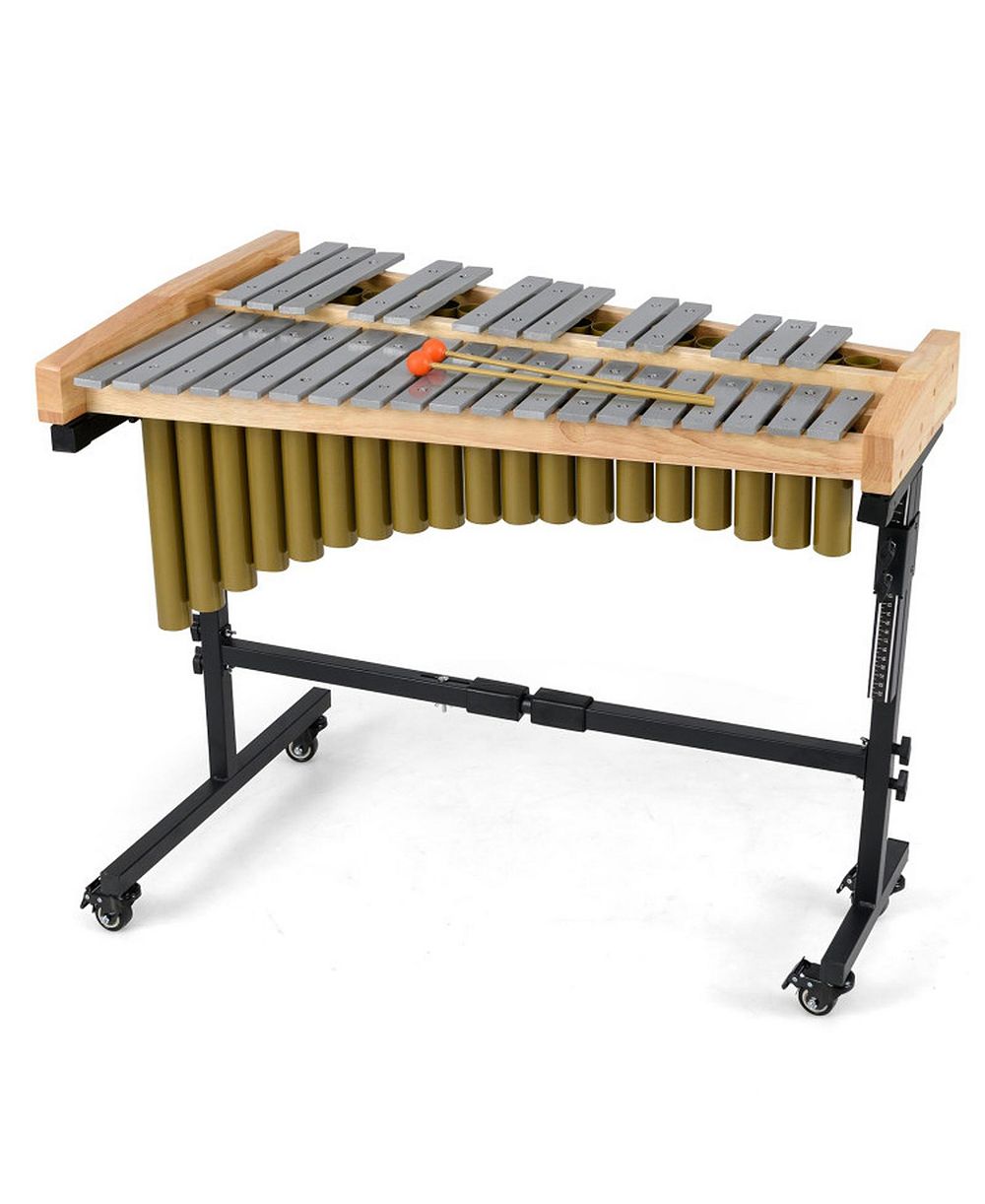 HONGGE 32-Note Aluminum Marimba with Height-Adjustable Lockable Rolling Stand