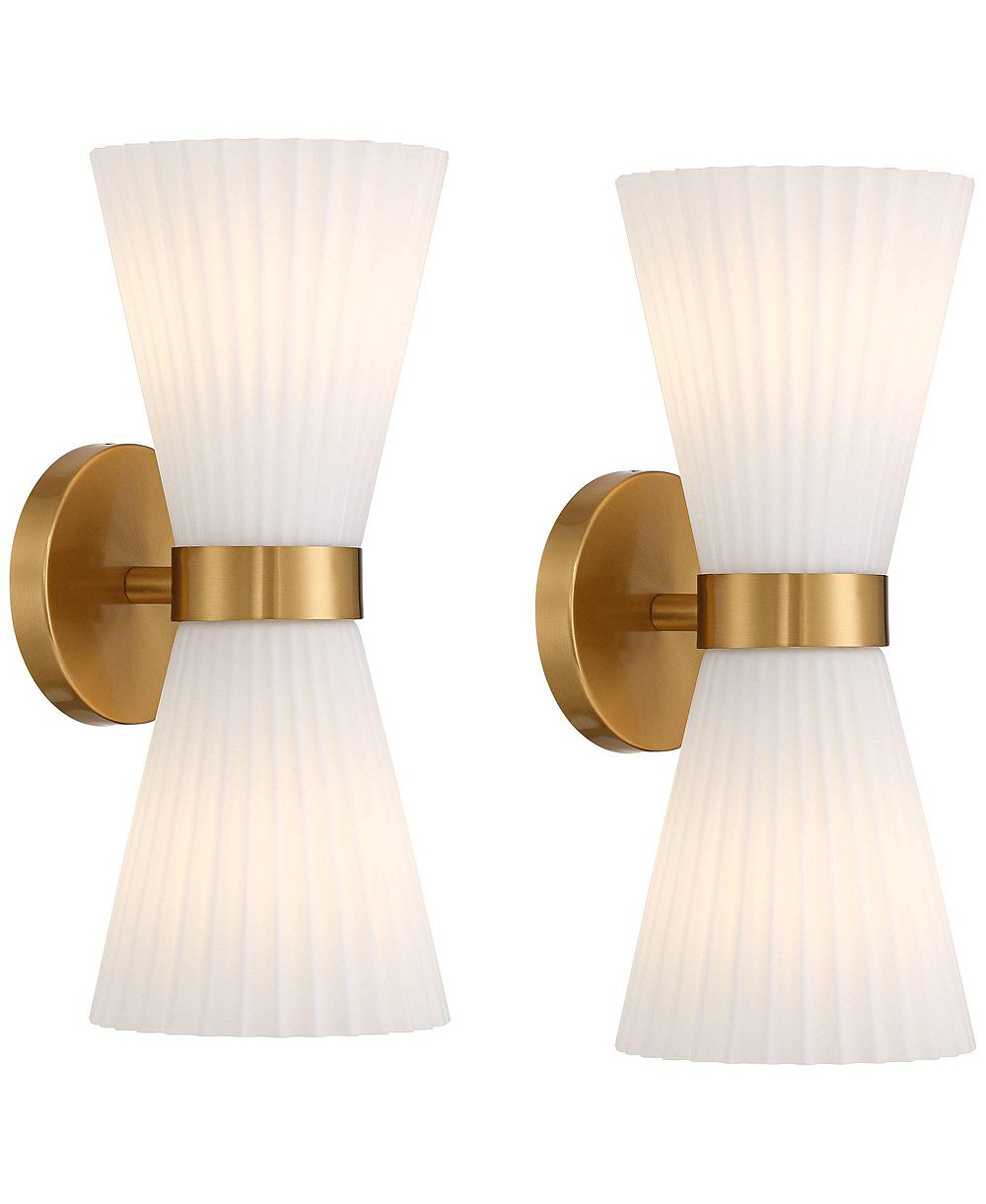 Набор из 2 настенных бра Possini Euro Design Peter 14" в латуни