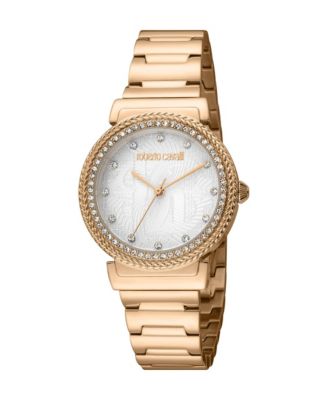 Roberto Cavalli Women's Glam Quartz IP Stainless Steel Bracelet Watch