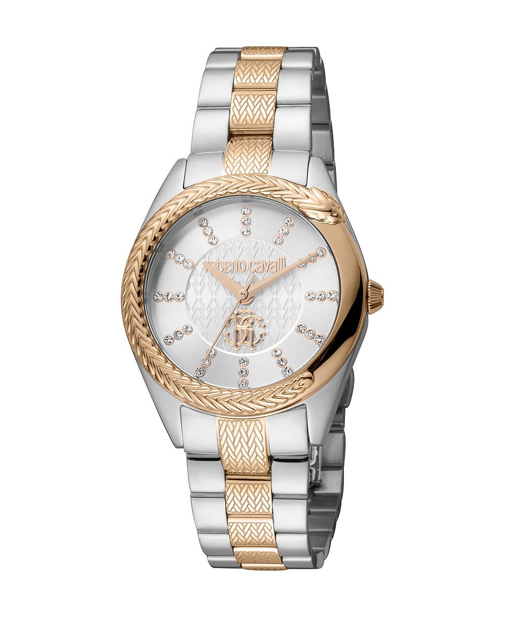 Часы Roberto Cavalli Women's Snake Core Quartz двухцветные из нержавеющей стали
