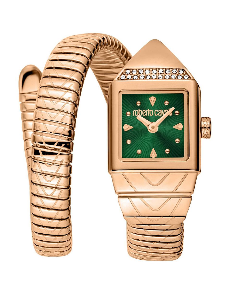 Женские часы Roberto Cavalli Snake Core Quartz IP Stainless Steel с браслетом