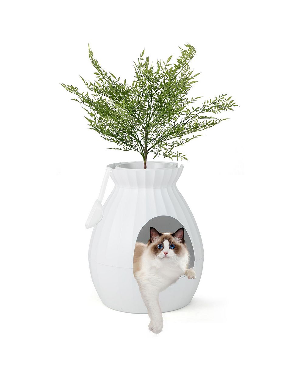 SUGIFT Smart Plant Cat Litter Box with Electronic Odor Removal and Sterilization