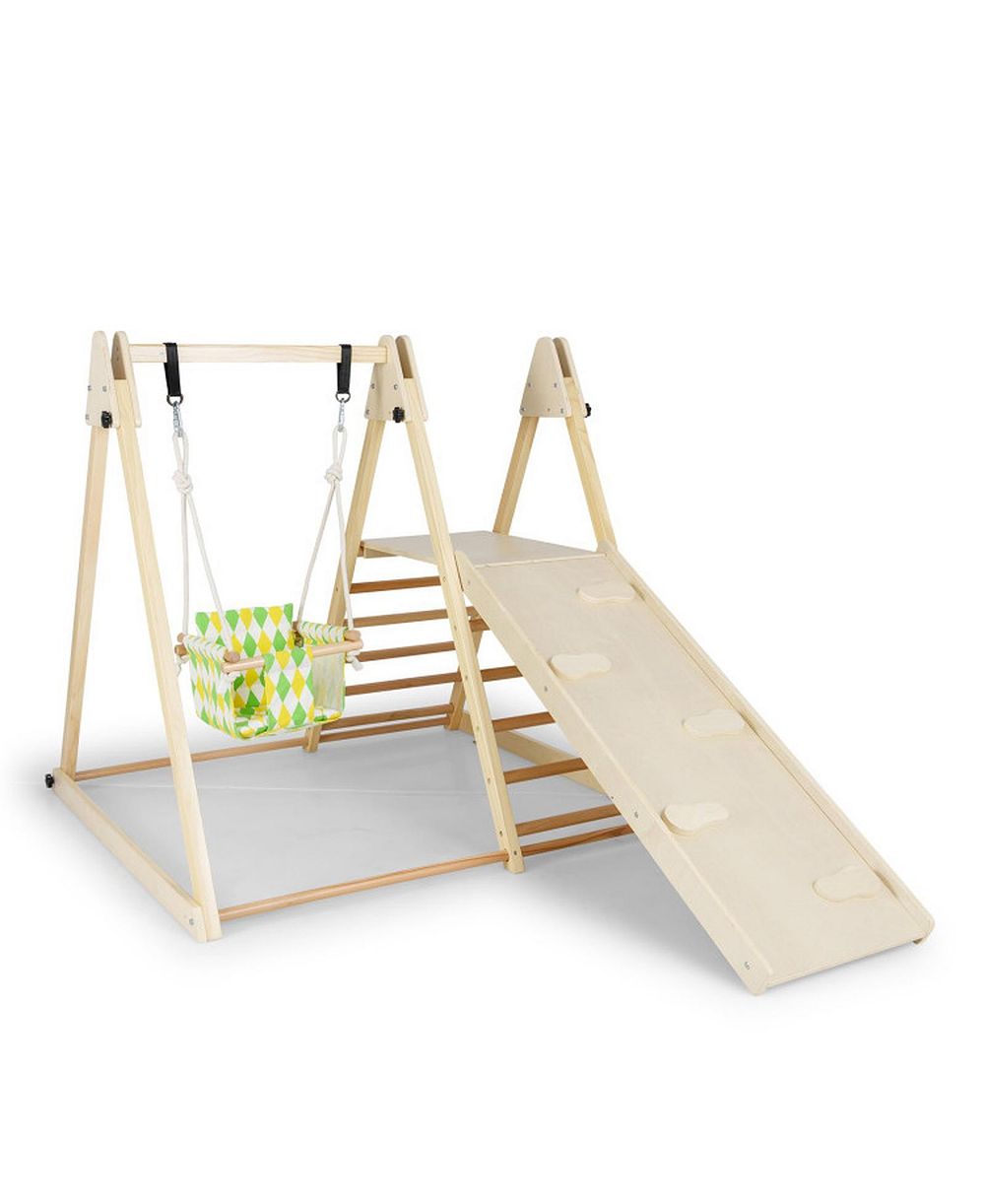 Деревянный игровой комплекс HONGGE Ages 1+ 4-in-1 Indoor Jungle Gym