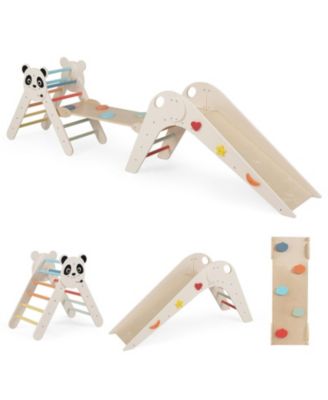 HONGGE Foldable Wooden Montessori-Style 3-Piece Climbing Set, Ages 3+