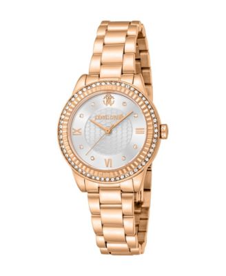 Roberto Cavalli Women's  Glam Quartz IP Stainless Steel Bracelet Watch