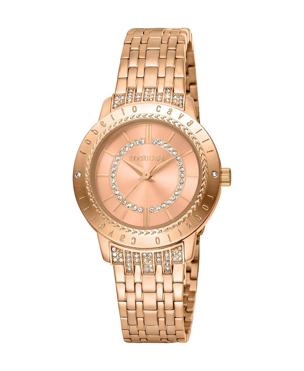 Женские часы Roberto Cavalli Glam Quartz IP Stainless Steel Bracelet Watch