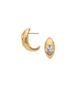 Серьги-кольца Rivka Friedman 18K Gold Plated Pear CZ Huggie Hoop