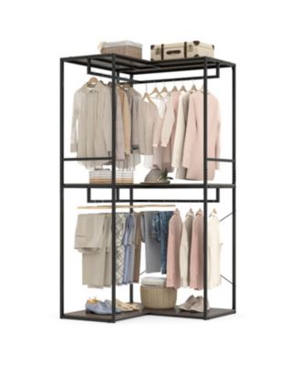 HONGGE Heavy Duty 3-Tier Clothes Rack with Two Hanging Rails