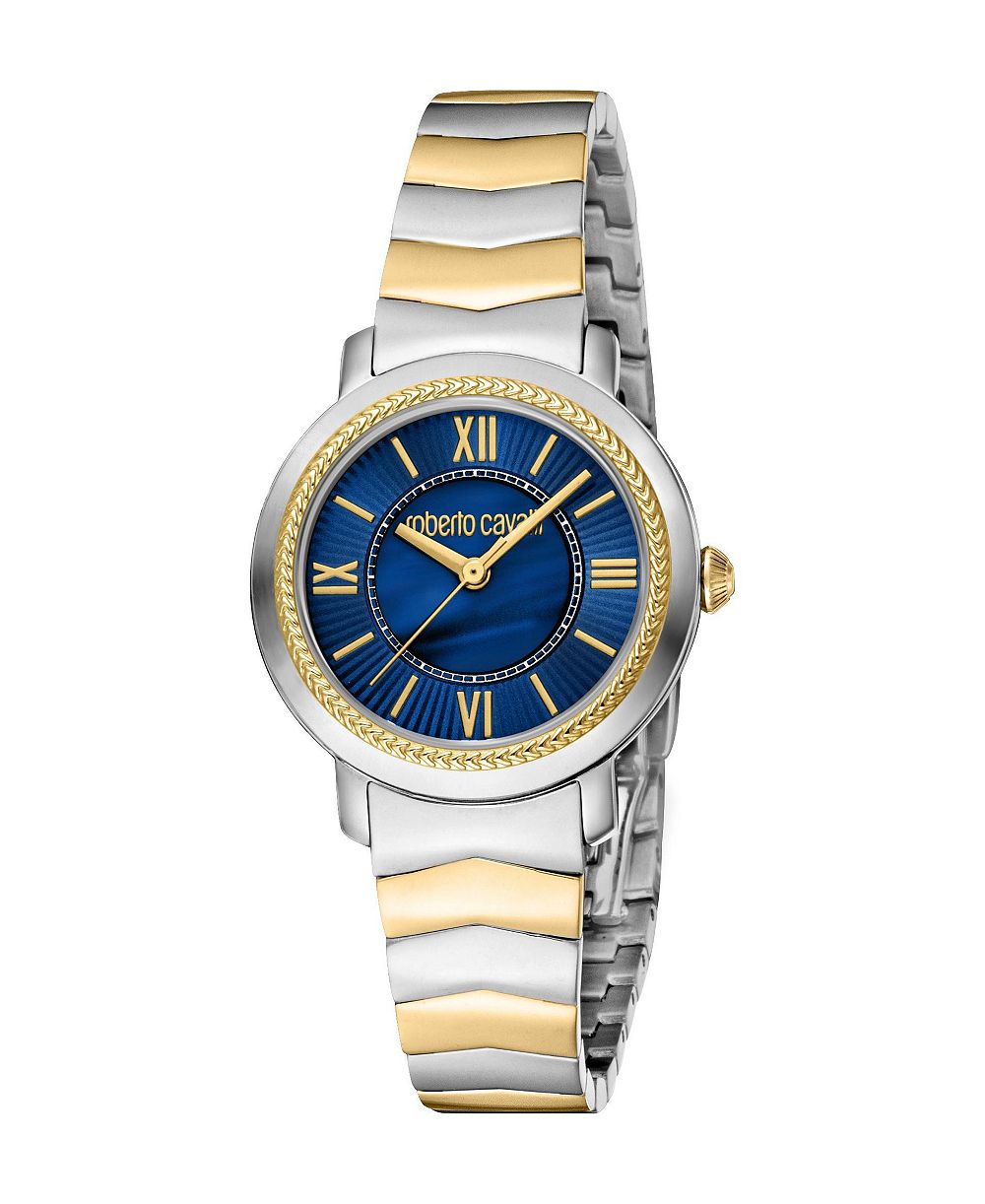 Roberto Cavalli Women's  Glam Quartz Two Tone Stainless Steel Bracelet Watch