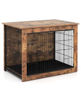 HONGGE 33 in Cushioned Dog Crate Furniture Doubling as an End Table