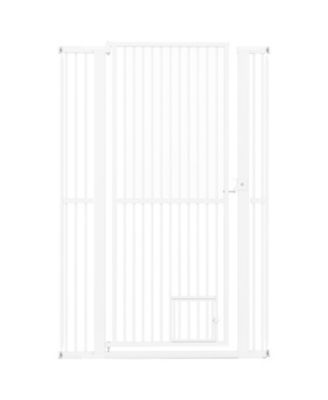 SUGIFT 59in Extra Tall Heavy-Duty Metal Pet Gate With Wide Opening Fits 30.5in to 41in