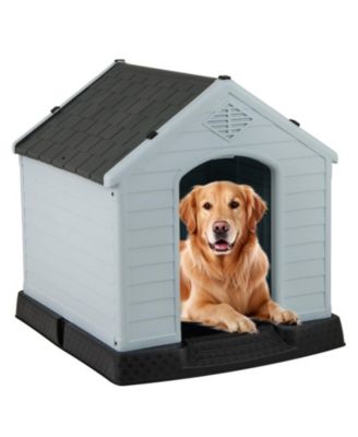 SUGIFT Waterproof Plastic Dog House with Elevated Floor for Small Dogs