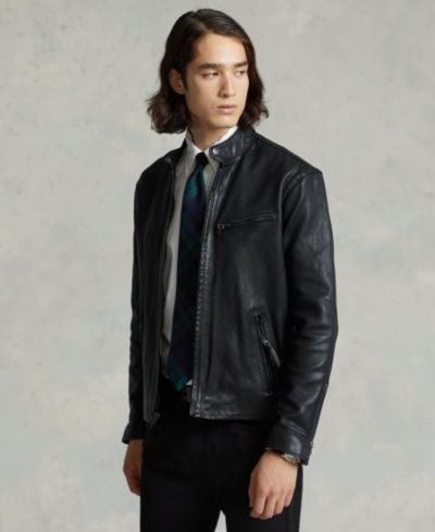 Polo Ralph Lauren Мужской кожаный куртка Café Racer
