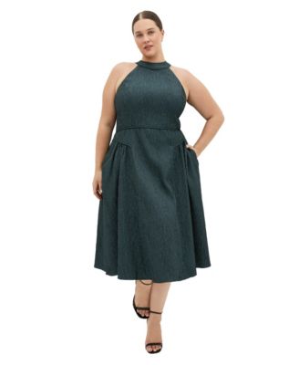 Женское миди платье CITY CHIC Plus Size Halter Jacquard A-Line