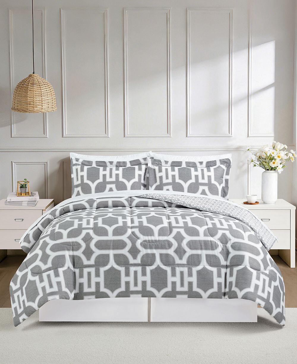 Macy's комплект из 8 предметов микрофибра Emmet Geo