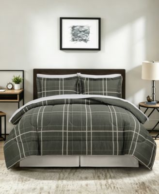 Macy's Annie Plaid Reversible Microfiber 8-Piece Comforter Sets