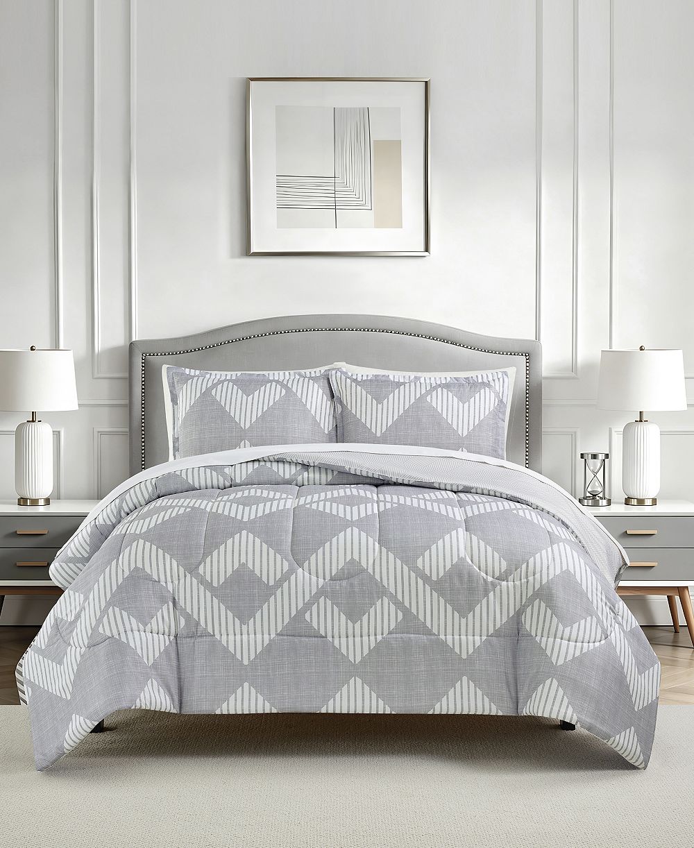 Комплект из 3 покрывал Macy's Colton Geo Reversible Microfiber