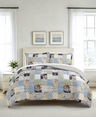 Комплект из 3 предметов Macy's Floral Patch Reversible Microfiber Comforter Sets