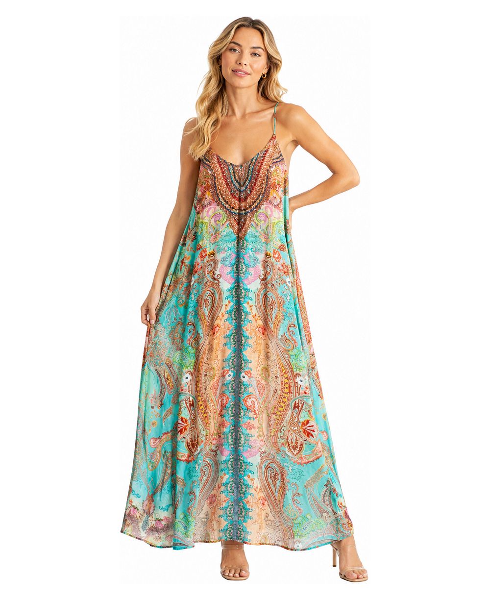 Женское макси-платье La Moda Clothing с длинным рукавом и узором Paisley