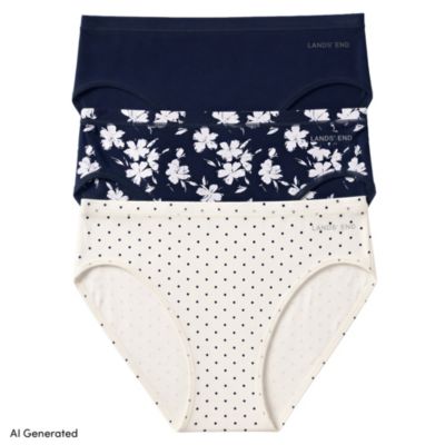 Lands' End True Solutions Light Weight Microfiber Basics Bikini Low-Rise Panty, 3-Pack