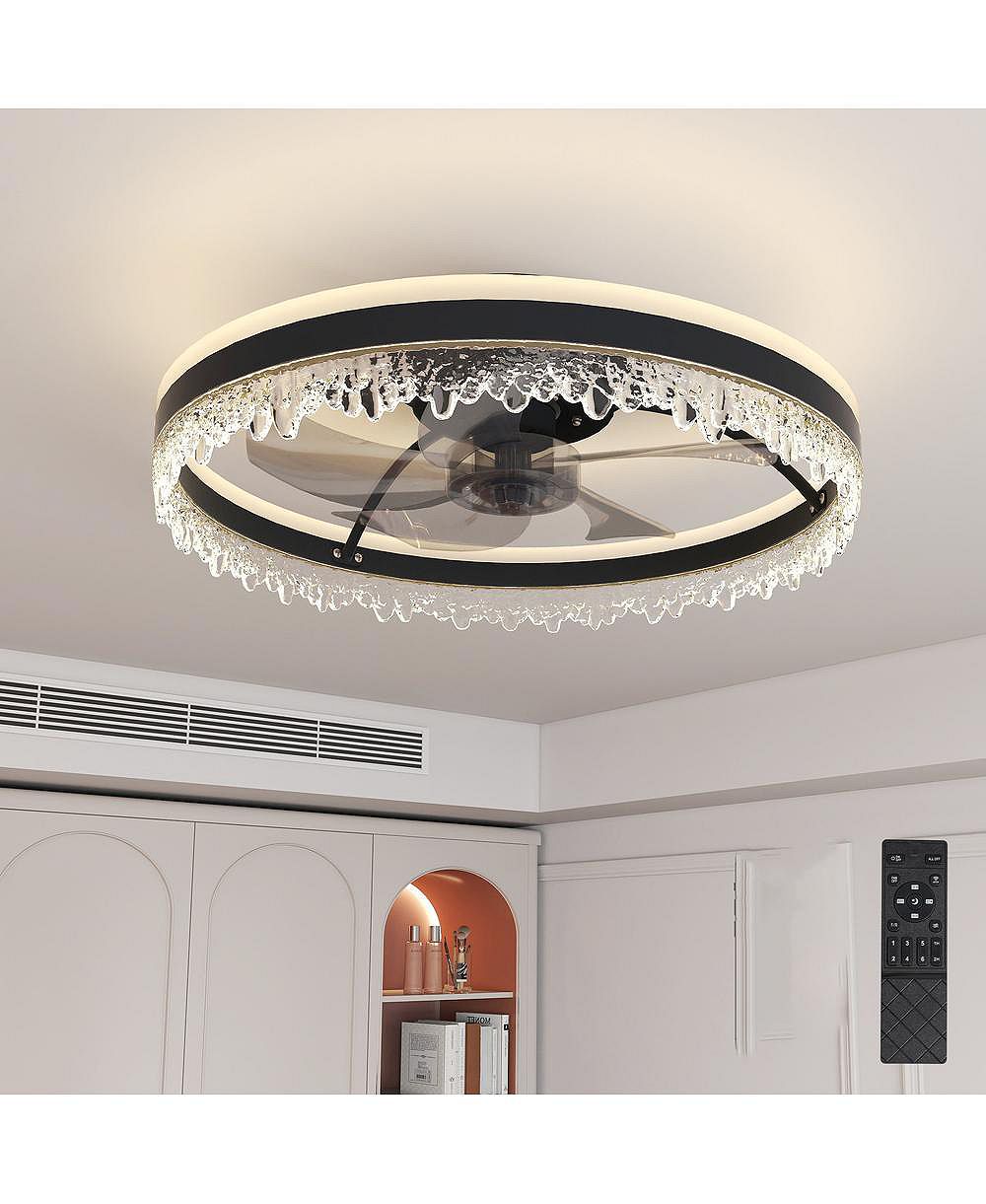 Потолочный вентилятор Sofucor 20-inch Black Smart Flush Mount с пультом управления