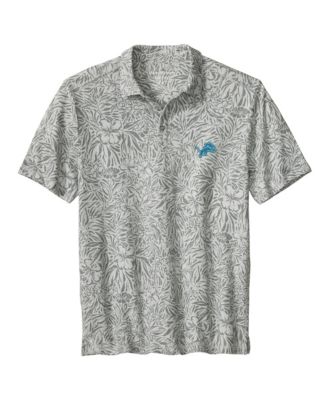 Tommy Bahama Men's Gray Detroit Lions IslandZone Wild Hibiscus Tri-Blend Polo Shirt
