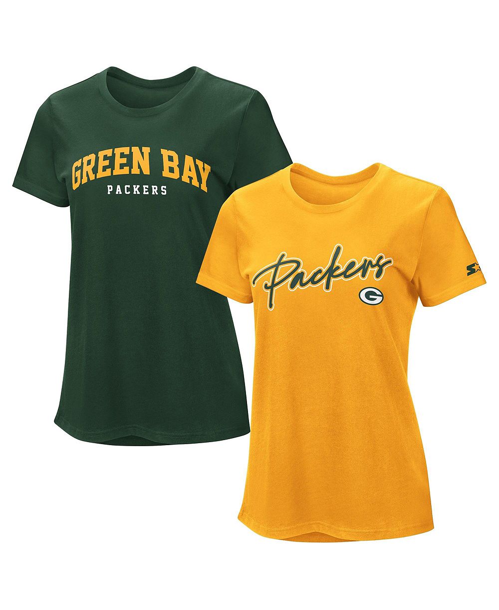 Женская футболка Starter Green/Gold Green Bay Packers Combo Pack
