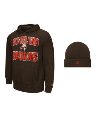 Мужской набор Starter: коричневая толстовка Cleveland Browns и вязаная шапка