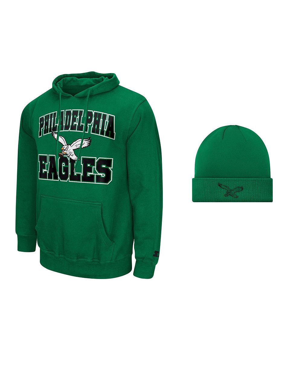 Мужской комплект Starter Green Philadelphia Eagles Hoodie и Cuffed Knit Hat