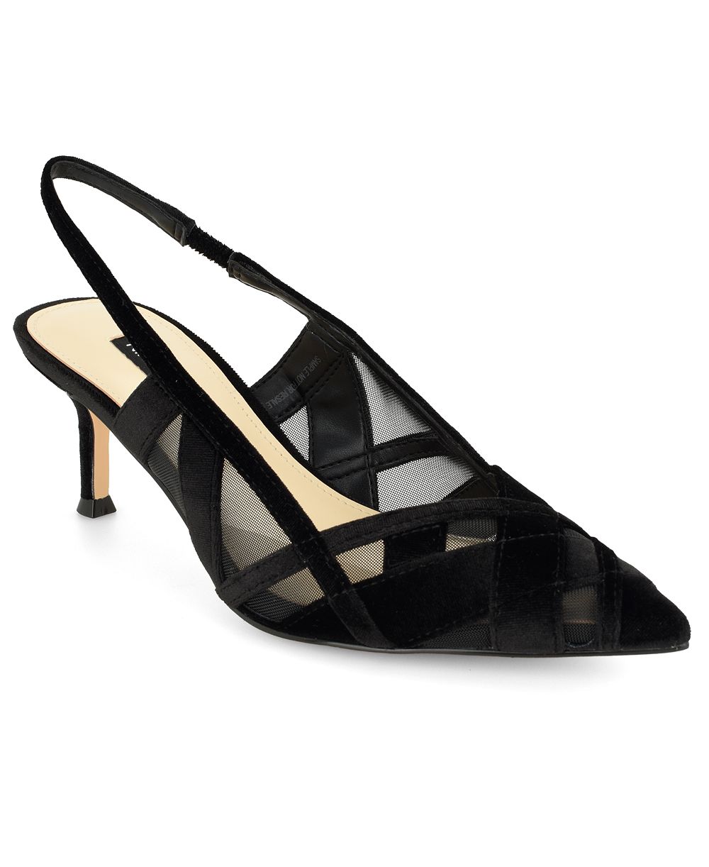 Nine West Women's Ellite Sheer Lattice Slingback Pumps