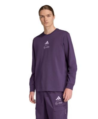 Мужская футболка adidas Mercedes-AMG Petronas F1 Team Premium из ткани Woven с длинным рукавом, темно-фиолетовая