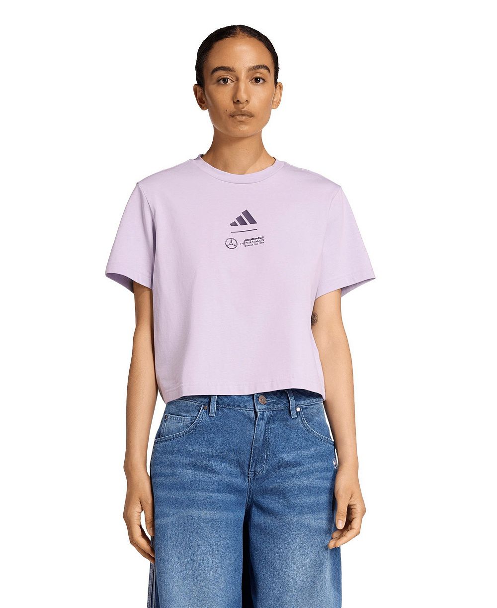 Adidas Women's Purple Mercedes-AMG Petronas F1 Team Premium Woven Crop Top