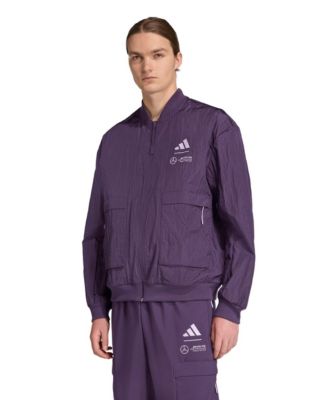 adidas Мужская бомбер-куртка Mercedes-AMG Petronas F1 Team Premium Woven Full-Zip, темно-фиолетовая