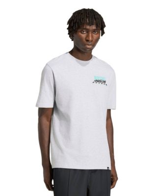 Мужская футболка Adidas Heather Gray Mercedes-AMG Petronas F1 Team Angled Graphic
