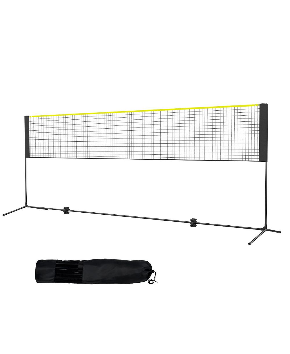 SUGIFT Adjustable Height Foldable Multi-Sport Net Set with Poles Stand and Carry Bag